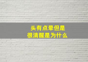 头有点晕但是很清醒是为什么