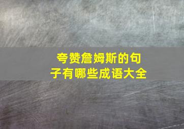 夸赞詹姆斯的句子有哪些成语大全