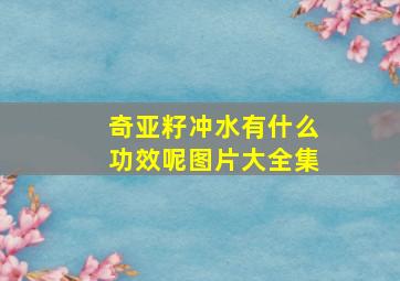 奇亚籽冲水有什么功效呢图片大全集