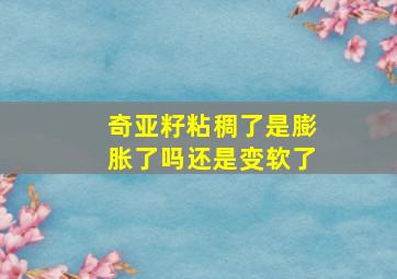 奇亚籽粘稠了是膨胀了吗还是变软了