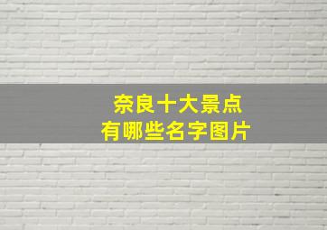 奈良十大景点有哪些名字图片