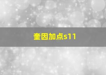 奎因加点s11