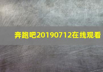 奔跑吧20190712在线观看