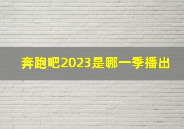 奔跑吧2023是哪一季播出