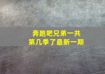 奔跑吧兄弟一共第几季了最新一期