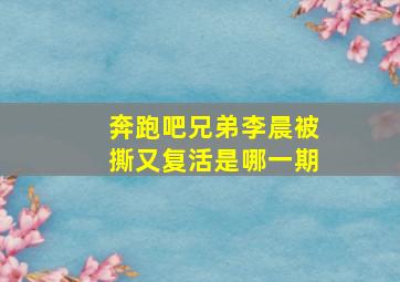 奔跑吧兄弟李晨被撕又复活是哪一期