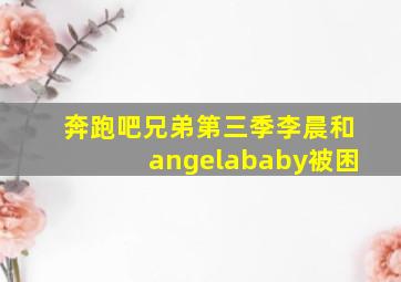 奔跑吧兄弟第三季李晨和angelababy被困