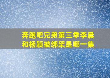 奔跑吧兄弟第三季李晨和杨颖被绑架是哪一集