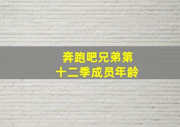 奔跑吧兄弟第十二季成员年龄