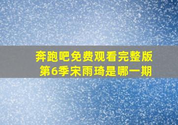 奔跑吧免费观看完整版第6季宋雨琦是哪一期