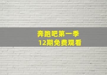 奔跑吧第一季12期免费观看