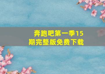 奔跑吧第一季15期完整版免费下载