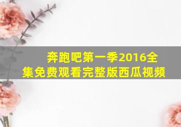 奔跑吧第一季2016全集免费观看完整版西瓜视频