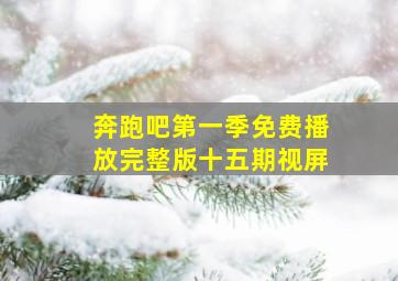 奔跑吧第一季免费播放完整版十五期视屏