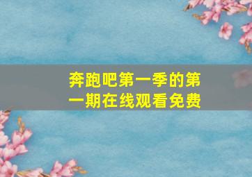 奔跑吧第一季的第一期在线观看免费