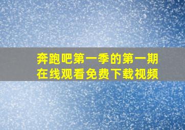 奔跑吧第一季的第一期在线观看免费下载视频