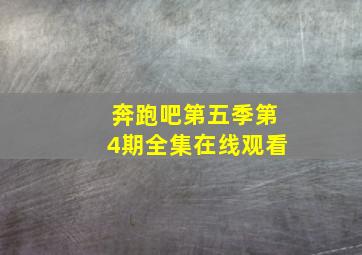 奔跑吧第五季第4期全集在线观看