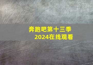 奔跑吧第十三季2024在线观看