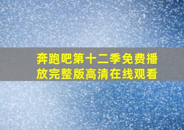 奔跑吧第十二季免费播放完整版高清在线观看