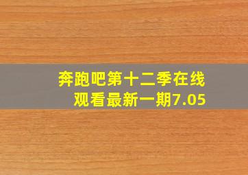 奔跑吧第十二季在线观看最新一期7.05