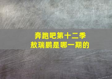 奔跑吧第十二季敖瑞鹏是哪一期的