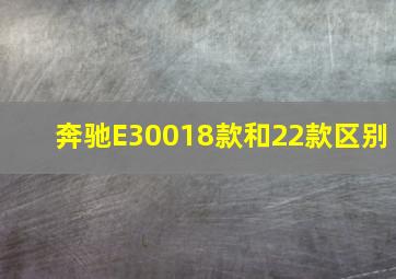 奔驰E30018款和22款区别