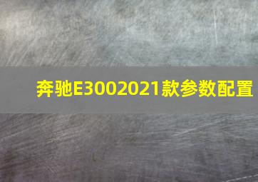 奔驰E3002021款参数配置