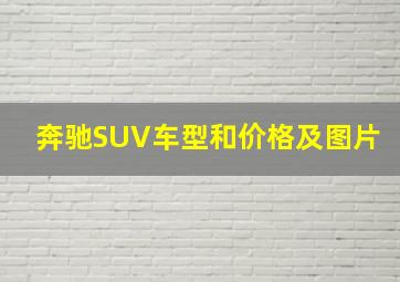 奔驰SUV车型和价格及图片