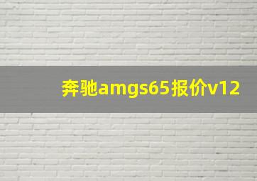 奔驰amgs65报价v12