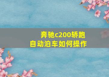 奔驰c200轿跑自动泊车如何操作