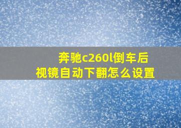 奔驰c260l倒车后视镜自动下翻怎么设置