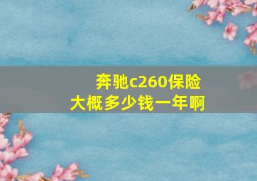 奔驰c260保险大概多少钱一年啊