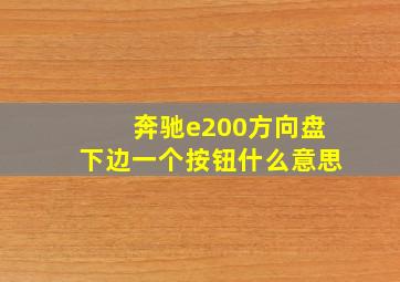 奔驰e200方向盘下边一个按钮什么意思