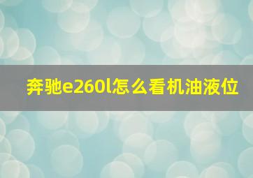 奔驰e260l怎么看机油液位