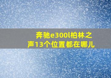 奔驰e300l柏林之声13个位置都在哪儿