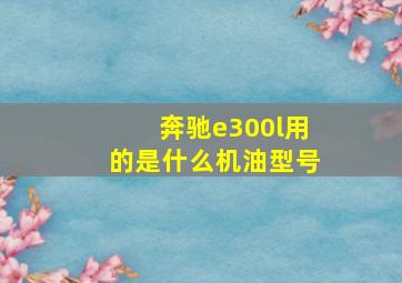 奔驰e300l用的是什么机油型号