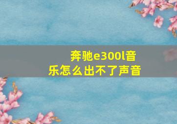 奔驰e300l音乐怎么出不了声音