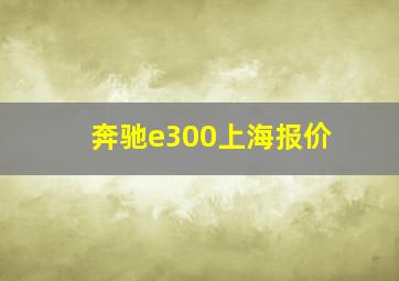 奔驰e300上海报价