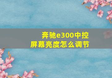 奔驰e300中控屏幕亮度怎么调节