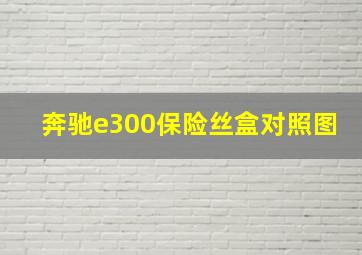 奔驰e300保险丝盒对照图