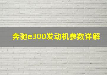 奔驰e300发动机参数详解