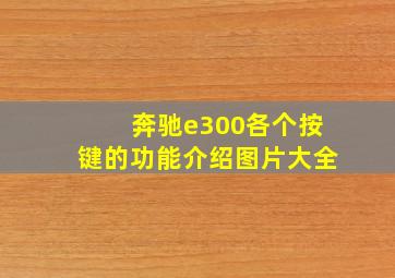 奔驰e300各个按键的功能介绍图片大全