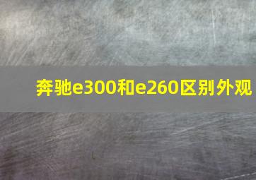 奔驰e300和e260区别外观