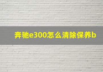 奔驰e300怎么清除保养b