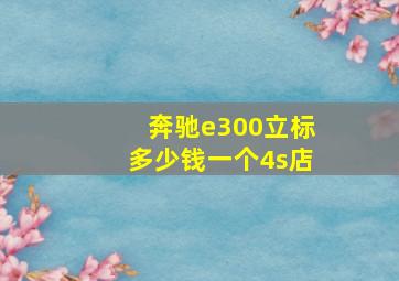 奔驰e300立标多少钱一个4s店