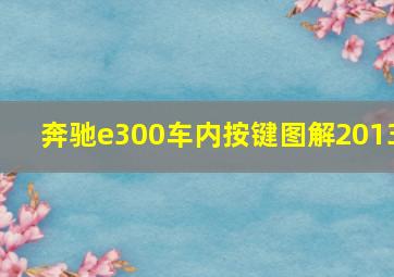 奔驰e300车内按键图解2013