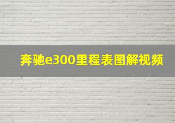 奔驰e300里程表图解视频