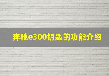 奔驰e300钥匙的功能介绍