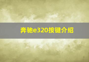 奔驰e320按键介绍