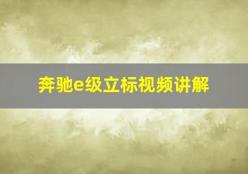 奔驰e级立标视频讲解